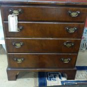 A quality late 18th Century Georgian elm and burr wood banded chest of four long graduated drawers