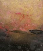 Denis Bowen (South African, 1921 - 2006) 'Ruby Planet' 1996, spray can gilt heightened on panel,