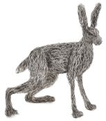 Candice Bees (Contemporary, British) A stainless steel wirework sculpture of a standing hare in a