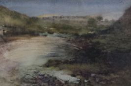 Orlando Greenwood, (20th Century, 1892 -1989) 'Moorland Landscape' watercolour on paper, 1911,