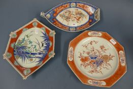 A collection of three 19th Century and earlier Japanese porcelain chargers