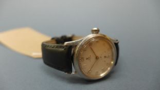 A gentleman's Tudor Oyster wristwatch with subsidiary dial on leather strap
