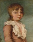 A 19th Century School oil on canvas illustrating a portrait of a young boy with large frill