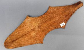 An interesting 18th Century or earlier iron tribal club head, 70cm x 26cm