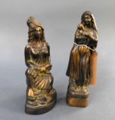 Two early 20th Century bronze European figures holding sheep