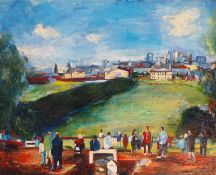Peter Raynor, (Contemporary, British) An oil on canvas of an observatory view, titled 'Greenwich;