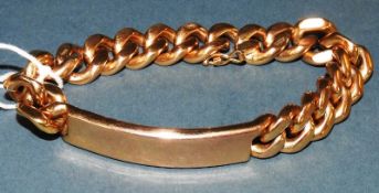 A yellow metal gentleman's bracelet, marked 750, 67.8g