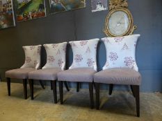 A set of four contemporary designer Robert Langford Christopher dining chairs, having Zac and Fox