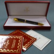 A fine cased Cartier ball point pen, 1997, having original documentation