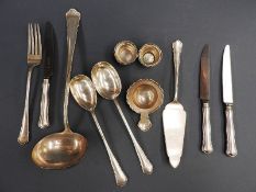 A fine quality white metal service, stamped A.P