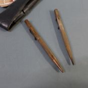A set of three English silver ball point pens by Yard O Led (3)