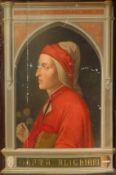 After Giotto di Bondone, an Italian Renaissance style oil on panel depicting a portrait profile of