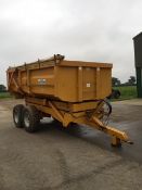 Richard Weston Hytip Trailer. 8 tonne trailer with hydraulic tailboard Roll over sheet. Year 2001.