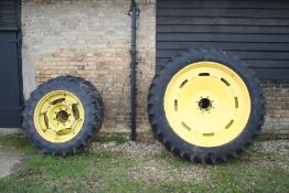 Row Crop Wheels to fit John Deere 6810 tractor. Fronts Kleber 12.