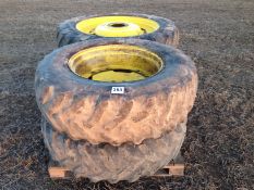 Pair 380/90R46 wheels and tyres and others