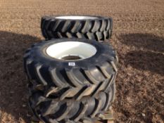 Set 480/80R42 & 420/85R28 wheels and tyres to suit New Holland tractor