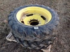 Pair 12.4R32 wheels and tyres