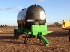 2013 Warwick 13000ltr liquid fertiliser bowser with sprung drawbar and petrol transfer pump on 550/