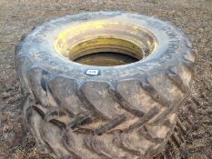 Pair 460/85R38 wheels and tyres