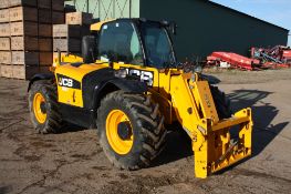 2012 JCB 531-70 Agri Super Loadall materials handler with pallet tines and rear hitch. Datatag
