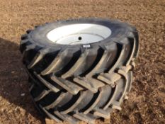 Pair 580/70R38 wheels and tyres to suit New Holland tractor