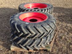 Set 380/90R50 & 380/85R34 wheels and tyres to suit Fendt tractor