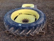 Pair 380/90R46 wheels and centres