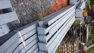 Apex Steel Framework on 15ft bays, with Purlins and Fixings. 45ft long x 30ft wide x 10ft @ eaves