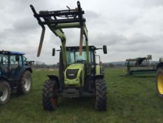 2014 Claas Arion 420 4wd tractor with Claas FL100 loader on 380/70R28 front and 420/85R38 rear