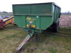 2009 AW Trailers 14t root crop tailer with Vredestein 560 tyres and rear drawbar. Serial No: 5399