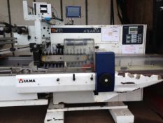 2007 Ulma Atlanta flow wrap machine with Ice hs coder. Serial No: 111278