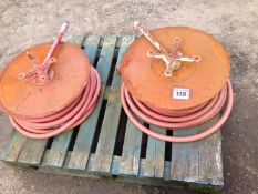 Pair of fire hoses