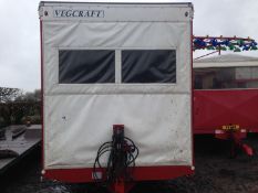 2014 Vegcraft single axle 8.5m harvest trailer with conveyor, trailer levelling and insulated