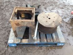 Pallet with engine and stand