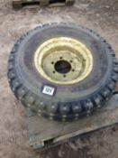 Pair 12.5/80-18 wheel and tyre