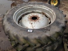 Pair 13.6R38 wheels and tyres