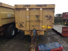 2004 Richard Western tandem axle 16t trailer with sprung drawbar and hydraulic tailgate on 425/