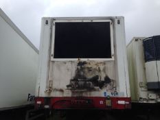 1996 Montracon 13.6m triple axle Carrier Vector 1800 (faulty) fridge trailer. No MOT
