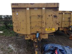 2004 Richard Western tandem axle 16t trailer with sprung drawbar,hydraulic tailgate and rear drawbar
