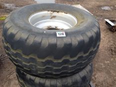 Pair 550/60-22.5 wheels and tyres