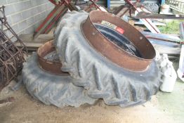 Stocks Dual Wheels c/w clamps, 13.6 R38. Location Milton Keynes, Buckinghamshire