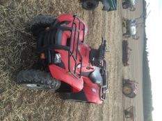 2008 Honda TRX420FM petrol ATV with road legal kit. Reg No: FX08 OYH. Hours: 479. Odometer: 3714