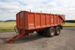 2002 Richard Larrington Majestic 16t tandem axle tipping trailer with aluminium body, sprung