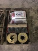 Quantity yellow tape, brush heads, soap dispensers