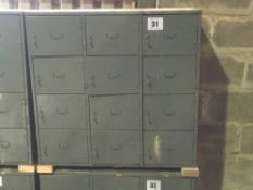 Quantity 12 compartment cupboards