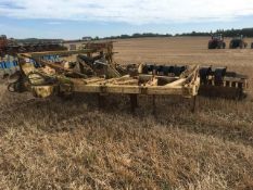 Farmrite 9 Leg folding subsoiler with Simba legs, rear spring tines and packer roller