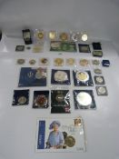 2 Trays containing Royal Commemorative Coins etc