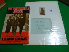 Autograph of Larry Gains - World Heavyweight Champion 1930 + Autobiography