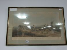 Framed Engraving - Late for The Mail Coach Scene