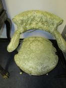 Ebonised and Upholstered Salon Tub Chair